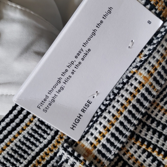 Nwt Ann Taylor high rise belted plaid trouser pant - Picture 3 of 6